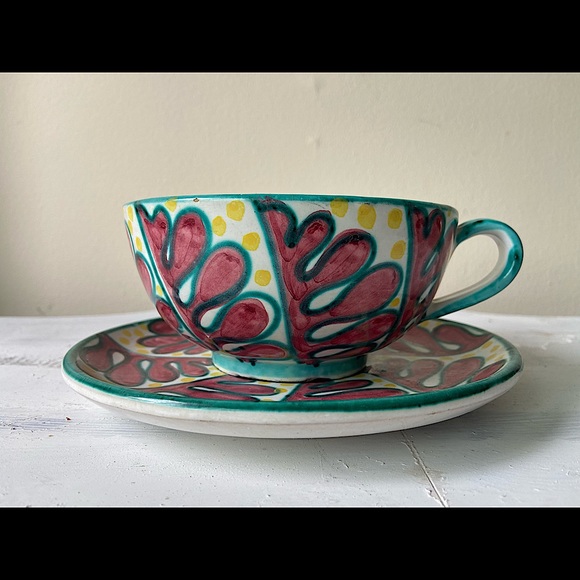 Other - MCM Hand-Painted Italian Cup and Saucer- Great item to Bundle